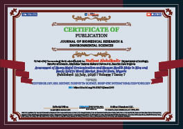 Certificate of Publication — Assessment of Heavy Metal Contamination and Human Health Risks in Rice and Beans Sold in Wunti Market, Bauchi State, Nigeria